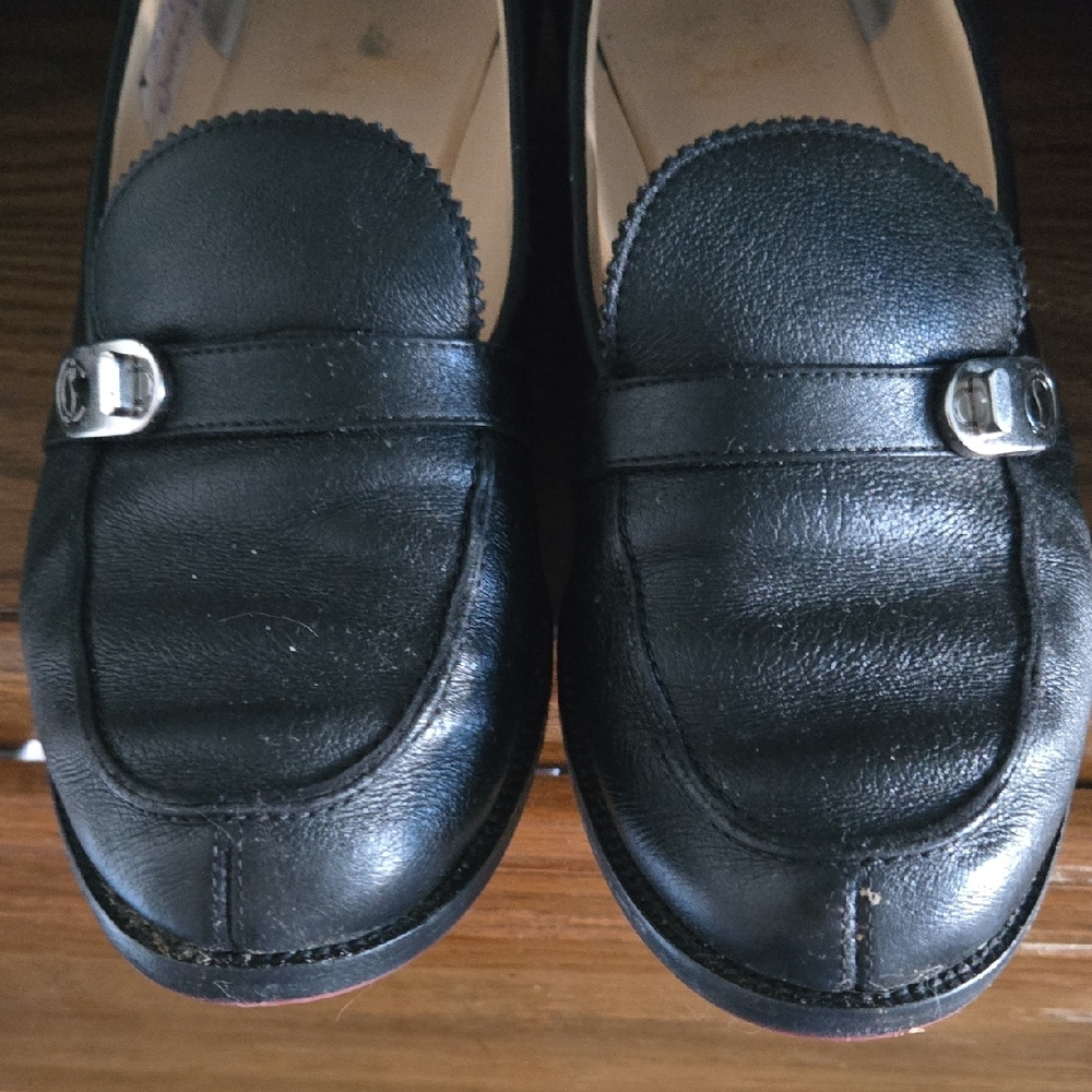 Christian Louboutin Black Leather Loafers